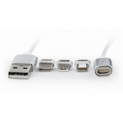 Кабель USB 2.0 1.0 m AM/Lightning/Micro/Type-C USB, 1.0 м Cablexpert CC-USB2-AMLM31-1M С магнит. ада