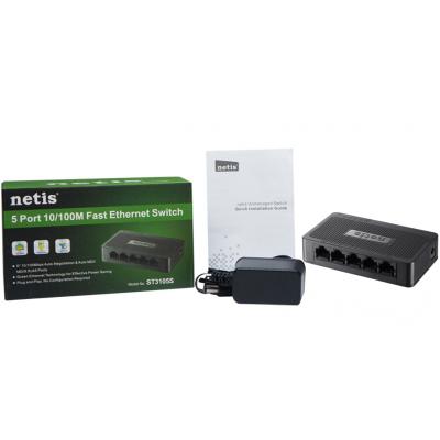 Комутатор мережевий NETIS ST3105S 5 портов RJ45 10/100 Мбит/с, автосогласование, 