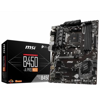 Мат.плата (B450) MSI B450-A PRO MAX, B450, 4xDDR4, CrossFire, Int.Video(CPU), 6xSATA3, 1xM.2, 1x