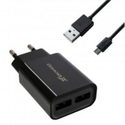 Зарядний пристрій 5v 2.4A USB Grand-X CH-45T 2USB + cable USB -> Type C, Cu, 4A, TPE, 1m (CH-45T)
