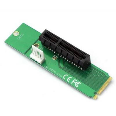 Адаптер Dynamode PCI-E 4x Female to NGFF M.2 M Key Male, Power Cable 4 Pin to Molex 20 cm