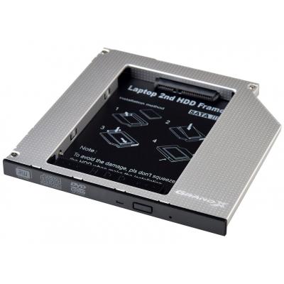 Фрейм-перехідник 2.5' SATA HDD, h=9.5mm, устанавливается вместо SATA-привода ноутбука,SATA3 (HDC-26)