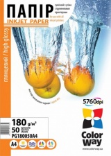 Папір ColorWay глянцевий 180г/м, A4, 50 л, ПГ180-50 (20463)