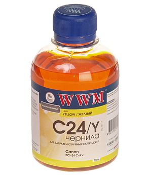 Чорнило WWM Canon BCI-24 (Yellow) C24/Y, 200 г